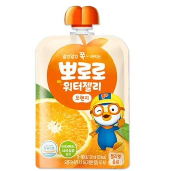 PALDO Pororo Water Jelly Orange Flavor Pack of 10 (120ml x 10pouch)