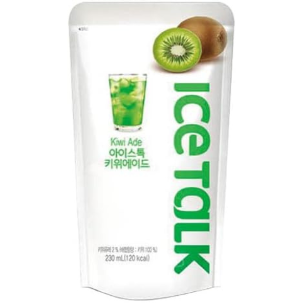 ICE TALK Kiwi Ade Pack of 10 (230ml X 10Pouch) Flavored Drink- Korean Drink- Korean Beverage
