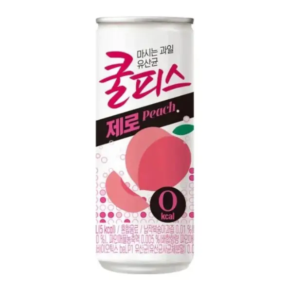 Dongwon Coolpis Zero Peach Drink 230ml x 30 Cans | Sugar-Free Korean Yogurt Peach Beverage