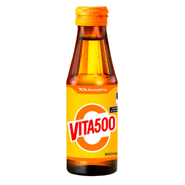Kwangdong Vita 500 Caffeine-Free Vitamin Drink Pack of 10 (100ml x 10 Bottles) Korean Drink- Korean Beverage