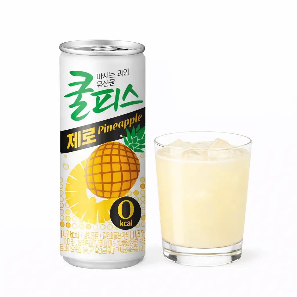 Dongwon Coolpis Zero Pineapple Drink 230ml x 30 Cans | Korean Yogurt Pineapple Beverage
