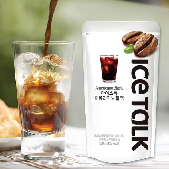 ICE TALK Americano Black Pack of 10 (230ml x 10pouch) Flavored Drink- Korean Drink- Korean Beverage