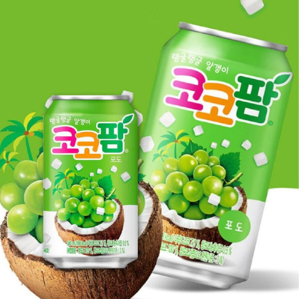 HAITAI Coco Palm Grape Drink Pack of 6 (340ml x 6Cans) Flavored Drink- Korean Drink- Korean Beverage