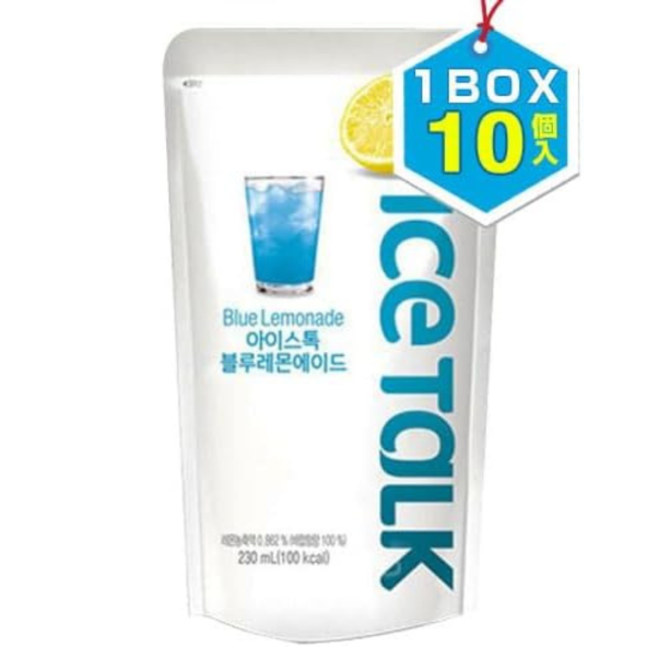 ICE TALK Blue Lemonade Pack of 10 (230ml x 10pouch) Lemonade- Flavored Drink- Korean Drink- Korean Beverage